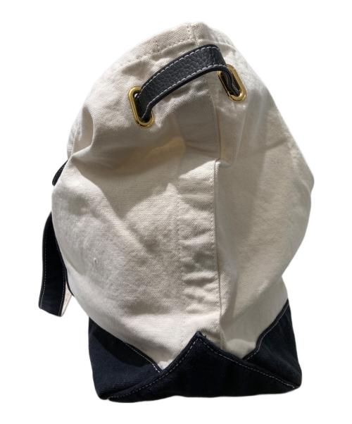 SITA PARANTICA（シータパランティカ）sita parantica (シータパランティカ) キャンバストートバッグ ホワイト×ブラックの古着・服飾アイテム