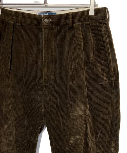 POLO RALPH LAUREN（ポロ・ラルフローレン）POLO RALPH LAUREN (ポロ・ラルフローレン) タックコーデュロイパンツ ブラウン サイズ:35/30の古着・服飾アイテム