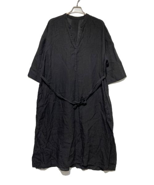 journal standard luxe（ジャーナルスタンダード ラックス）journal standard luxe (ジャーナルスタンダード ラックス) 60リネンワンピース ブラック サイズ:Fの古着・服飾アイテム