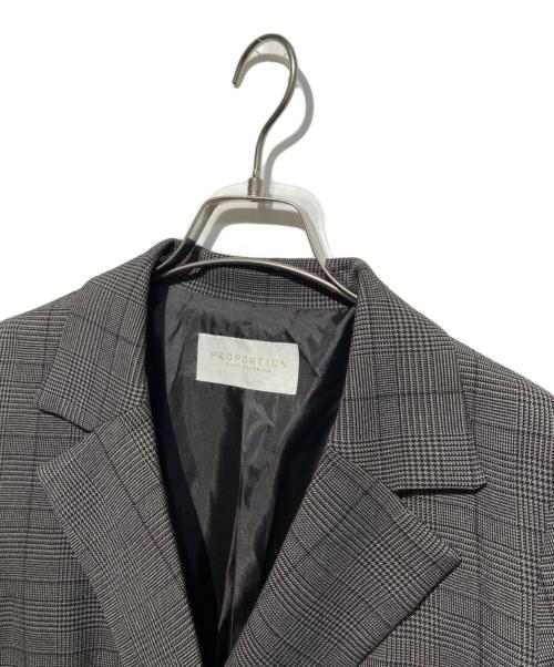 PROPORTION BODY DRESSING（プロポーションボディドレッシング）PROPORTION BODY DRESSING (プロポーションボディドレッシング) チェックダブルジャケット グレー サイズ:Sの古着・服飾アイテム