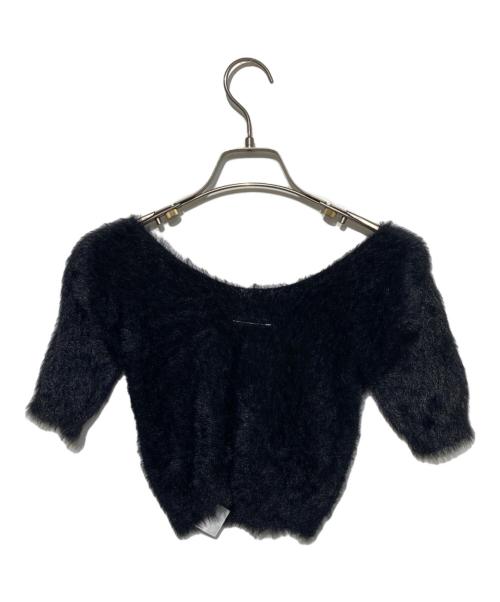 MM6 Maison Margiela（エムエムシックスメゾンマルジェラ）MM6 Maison Margiela (エムエムシックスメゾンマルジェラ) クロップドロゴニット ブラック サイズ:Sの古着・服飾アイテム