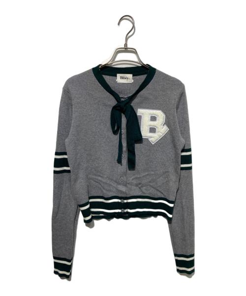 Bibiy.（ビビィ）Bibiy. (ビビィ) B.CLUB TIE CARDIGAN グレー サイズ:Freeの古着・服飾アイテム