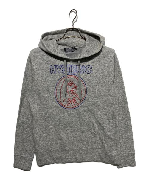 Hysteric Glamour（ヒステリックグラマー）Hysteric Glamour (ヒステリックグラマー) CIRCLE WOMAN HEAD刺繍 パーカー グレー サイズ:Mの古着・服飾アイテム