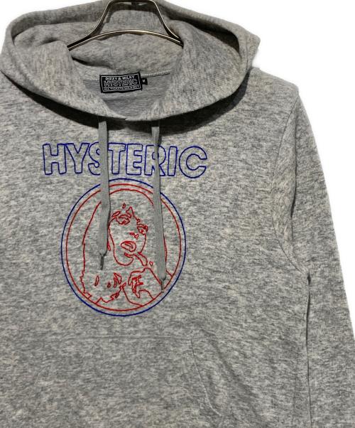 Hysteric Glamour（ヒステリックグラマー）Hysteric Glamour (ヒステリックグラマー) CIRCLE WOMAN HEAD刺繍 パーカー グレー サイズ:Mの古着・服飾アイテム