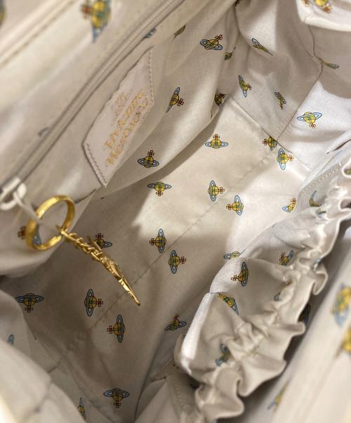 Vivienne Westwood（ヴィヴィアンウエストウッド）Vivienne Westwood (ヴィヴィアンウエストウッド) プレーンバッグ ハンドバッグ ホワイトの古着・服飾アイテム