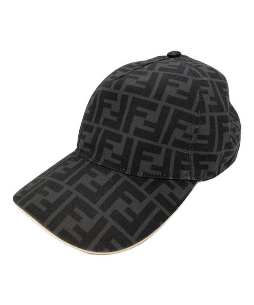 FENDI（フェンディ）FENDI (フェンディ) ロゴベースボールキャップ ブラックの古着・服飾アイテム