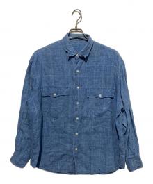 Porter Classic（ポータークラシック）の古着「リネンロールアップシャツ」｜ブルー