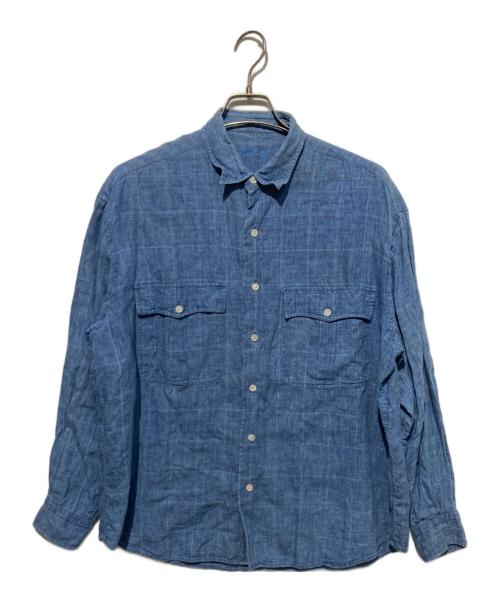 Porter Classic（ポータークラシック）Porter Classic (ポータークラシック) リネンロールアップシャツ ブルー サイズ:Mの古着・服飾アイテム