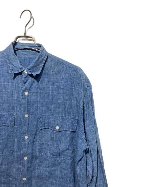 Porter Classic（ポータークラシック）Porter Classic (ポータークラシック) リネンロールアップシャツ ブルー サイズ:Mの古着・服飾アイテム