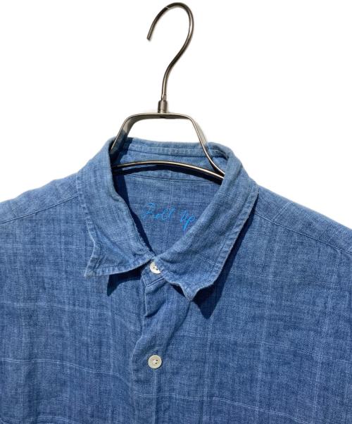 Porter Classic（ポータークラシック）Porter Classic (ポータークラシック) リネンロールアップシャツ ブルー サイズ:Mの古着・服飾アイテム