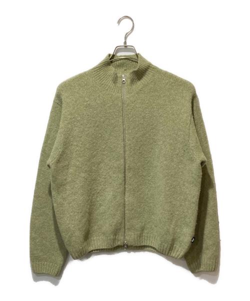 stussy（ステューシー）stussy (ステューシー) FULL ZIP BRUSHED MERINO SWEATER グリーン サイズ:Sの古着・服飾アイテム