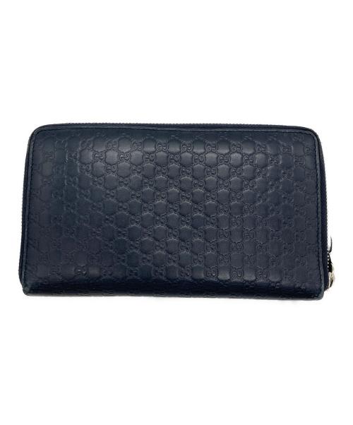 GUCCI（グッチ）GUCCI (グッチ) ラウンドファスナーウォレット ネイビーの古着・服飾アイテム