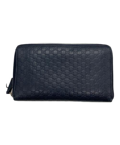 GUCCI（グッチ）GUCCI (グッチ) ラウンドファスナーウォレット ネイビーの古着・服飾アイテム
