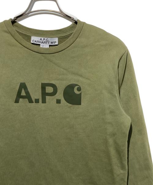 A.P.C.（アーペーセー）A.P.C. (アーペーセー) CARHARTT WIP (カーハート ワーク イン プログレス) ICE H スウェット グリーン サイズ:Lの古着・服飾アイテム