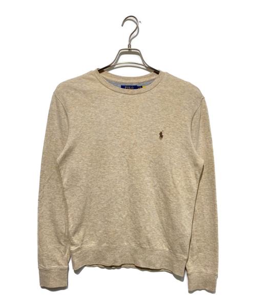 POLO RALPH LAUREN（ポロ・ラルフローレン）POLO RALPH LAUREN (ポロ・ラルフローレン) クルーネックスウェット ベージュ サイズ:XSの古着・服飾アイテム