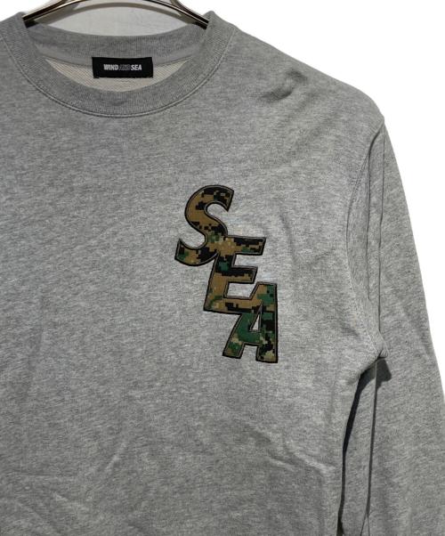 WIND AND SEA（ウィンダンシー）WIND AND SEA (ウィンダンシー) Camo Sea Crewneck Sweatshirt グレー サイズ:Mの古着・服飾アイテム