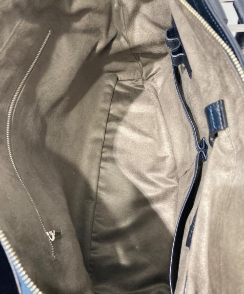 PELLE MORBIDA（ペッレモルビダ）PELLE MORBIDA (ペッレモルビダ) 型押しトートバッグ ネイビーの古着・服飾アイテム