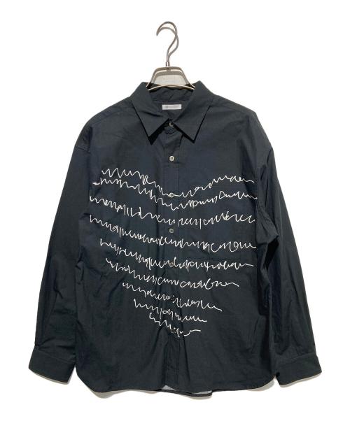 HERALBONY（ヘラルボニー）HERALBONY (ヘラルボニー) レギュラーカラーシャツ「heart-mm2024」 ブラック サイズ:Mの古着・服飾アイテム