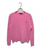 POLO RALPH LAURENポロ・ラルフローレン）の古着「カシミヤ混ケーブルニット」｜ピンク