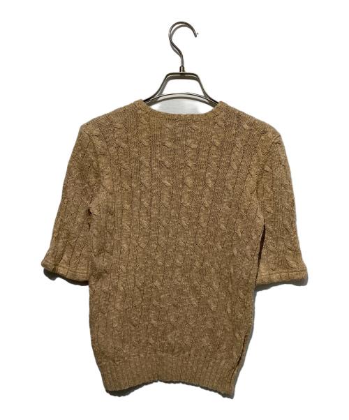 RALPH LAUREN（ラルフローレン）RALPH LAUREN (ラルフローレン) リネン混半袖ケーブルニット ベージュ サイズ:Mの古着・服飾アイテム
