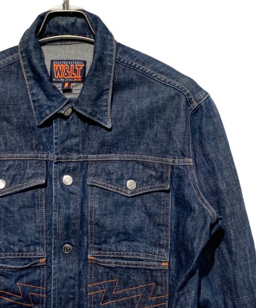 W.&L.T（ウォルト）W.&L.T (ウォルト) 稲妻刺繍デニムジャケット インディゴ サイズ:Lの古着・服飾アイテム