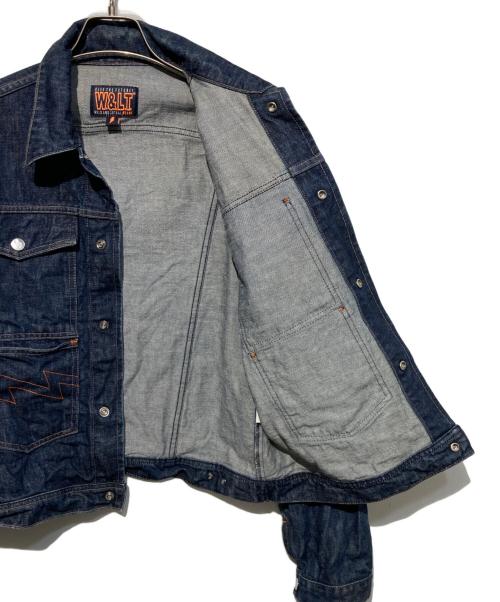 W.&L.T（ウォルト）W.&L.T (ウォルト) 稲妻刺繍デニムジャケット インディゴ サイズ:Lの古着・服飾アイテム