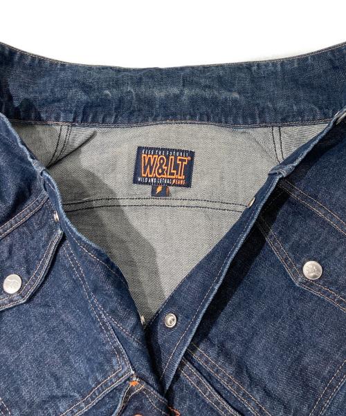 W.&L.T（ウォルト）W.&L.T (ウォルト) 稲妻刺繍デニムジャケット インディゴ サイズ:Lの古着・服飾アイテム