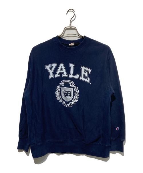 Champion（チャンピオン）Champion (チャンピオン) YALE UNIVERSITY (イェールユニバーシティ) カレッジロゴリバースウィーブスウェット ネイビー サイズ:Ｌの古着・服飾アイテム