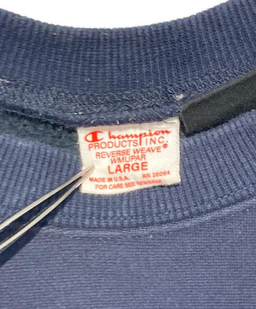 Champion（チャンピオン）Champion (チャンピオン) YALE UNIVERSITY (イェールユニバーシティ) カレッジロゴリバースウィーブスウェット ネイビー サイズ:Ｌの古着・服飾アイテム