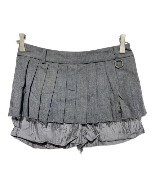 JOSE MOON（ジョゼムーン）jose moon (ジョゼムーン) DOUBLEWAIST PLEATS MINISKIRT グレー サイズ:36の古着・服飾アイテム