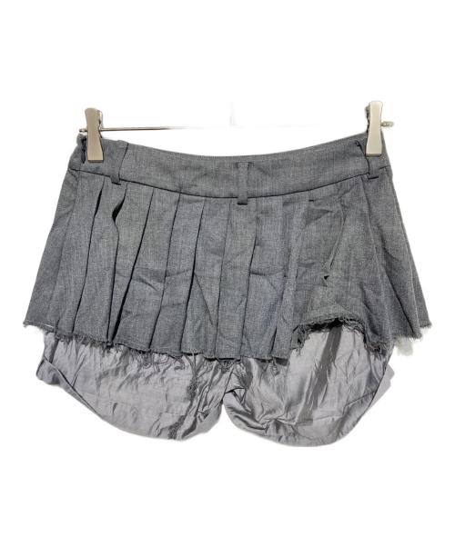 JOSE MOON（ジョゼムーン）jose moon (ジョゼムーン) DOUBLEWAIST PLEATS MINISKIRT グレー サイズ:36の古着・服飾アイテム