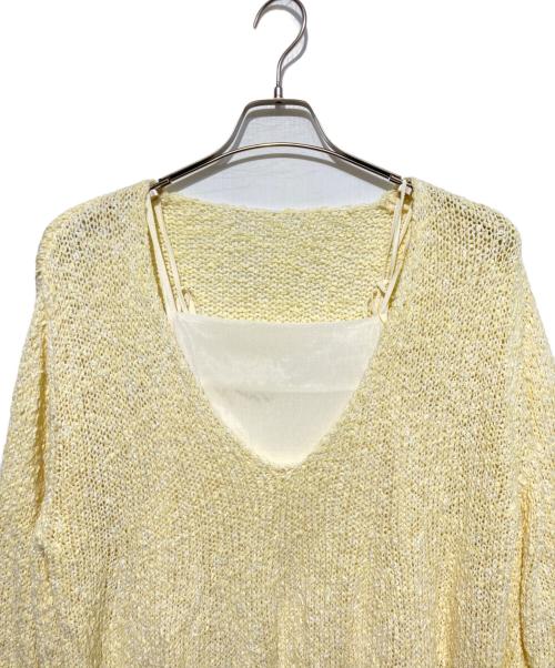 Snidel（スナイデル）Snidel (スナイデル) スラブニットセットワンピース イエローの古着・服飾アイテム
