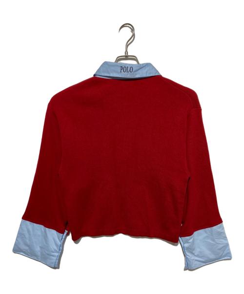 POLO BCS（ポロ・ビーシーエス）POLO BCS (ポロ・ビーシーエス) LAGUNA MOON (ラグナムーン) シャツレイヤードニット レッド×ブルー サイズ:Freeの古着・服飾アイテム