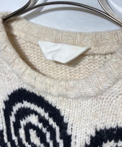 MONCLER（モンクレール）MONCLER (モンクレール) MAGLIONE TRIOCT GIROCOLLO インターシャ編みニット ベージュ サイズ:Mの古着・服飾アイテム