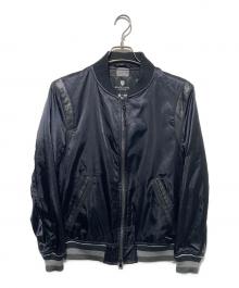 BLACK LABEL CRESTBRIDGE（ブラックレーベル クレストブリッジ）の古着「レザー切替ブルゾン」｜ブラック