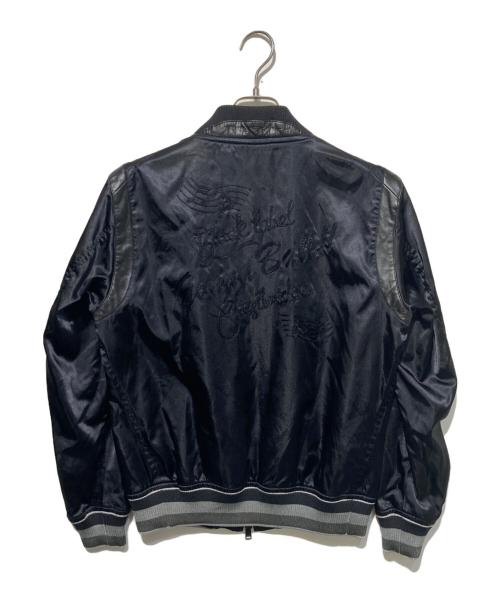 BLACK LABEL CRESTBRIDGE（ブラックレーベル クレストブリッジ）BLACK LABEL CRESTBRIDGE (ブラックレーベル クレストブリッジ) レザー切替ブルゾン ブラック サイズ:Mの古着・服飾アイテム