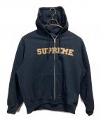 SUPREMEシュプリーム）の古着「collegiate applique zip up hooded sweatshirt」｜ネイビー
