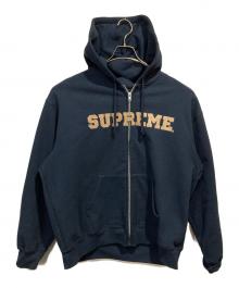SUPREME（シュプリーム）の古着「collegiate applique zip up hooded sweatshirt」｜ネイビー