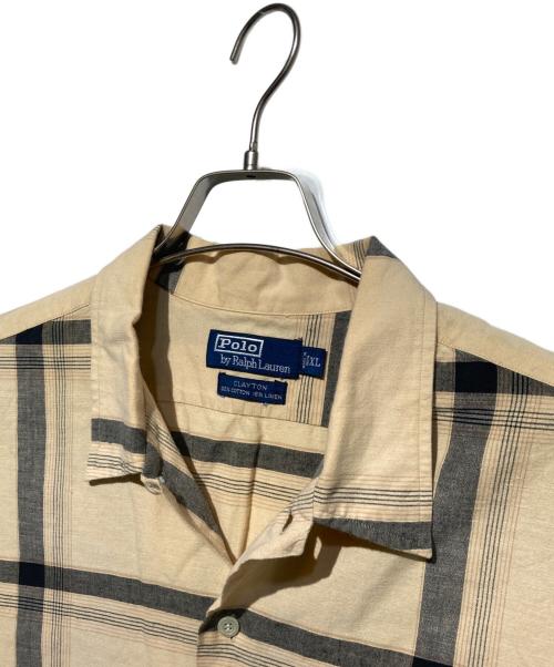 POLO RALPH LAUREN（ポロ・ラルフローレン）POLO RALPH LAUREN (ポロ・ラルフローレン) CLAYTON リネン混チェックシャツ ベージュ サイズ:XLの古着・服飾アイテム