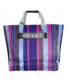 MARNI（マルニ）の古着「MARKET STRIPE BAG」｜ネイビー×ピンク