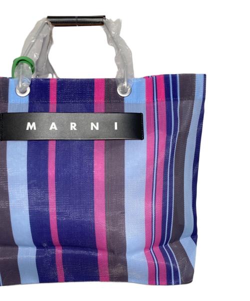 MARNI（マルニ）MARNI (マルニ) MARKET STRIPE BAG ネイビー×ピンク 未使用品の古着・服飾アイテム