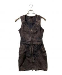 DIESEL（ディーゼル）の古着「ジップアップデニムワンピ－ス」｜ブラック