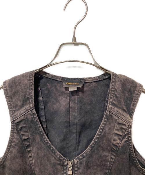DIESEL（ディーゼル）DIESEL (ディーゼル) ジップアップデニムワンピ－ス ブラック サイズ:ＸＳの古着・服飾アイテム