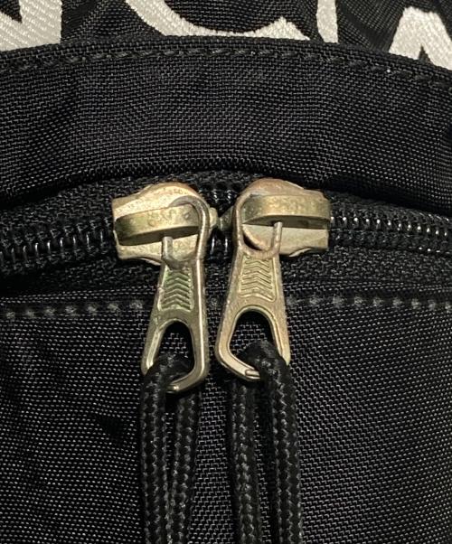 BALENCIAGA（バレンシアガ）BALENCIAGA (バレンシアガ) ロゴ刺繍ウィールナイロンバックパック ブラック×ネイビーの古着・服飾アイテム
