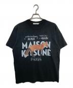maison kitsuneメゾンキツネ）の古着「フォックスプリントTシャツ」｜ブラック