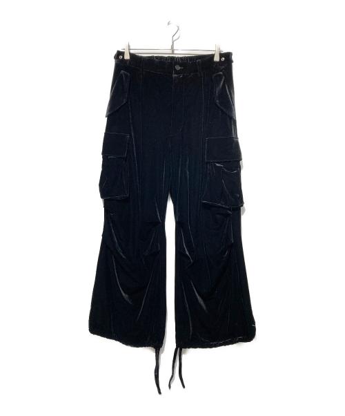 TAAKK（ターク）TAAKK (ターク) PAINTED VELVET CARGO PANTS ブラック サイズ:2の古着・服飾アイテム