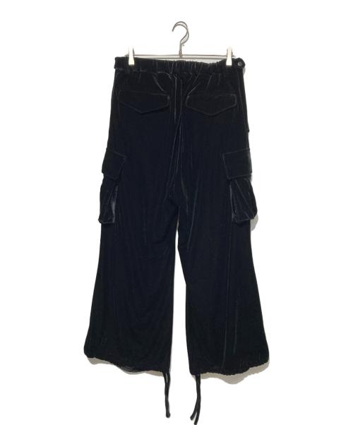 TAAKK（ターク）TAAKK (ターク) PAINTED VELVET CARGO PANTS ブラック サイズ:2の古着・服飾アイテム