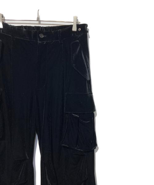TAAKK（ターク）TAAKK (ターク) PAINTED VELVET CARGO PANTS ブラック サイズ:2の古着・服飾アイテム