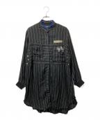 DIESELディーゼル）の古着「ギミックストライプシャツ」｜ブラック