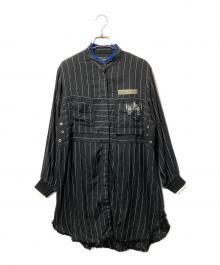 DIESEL（ディーゼル）の古着「ギミックストライプシャツ」｜ブラック